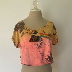FURST OF A KIND Pink Floyd Tie Dye Crop Top